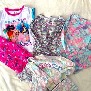 Girls Size 6 Pajama Sets, Bundle of 4